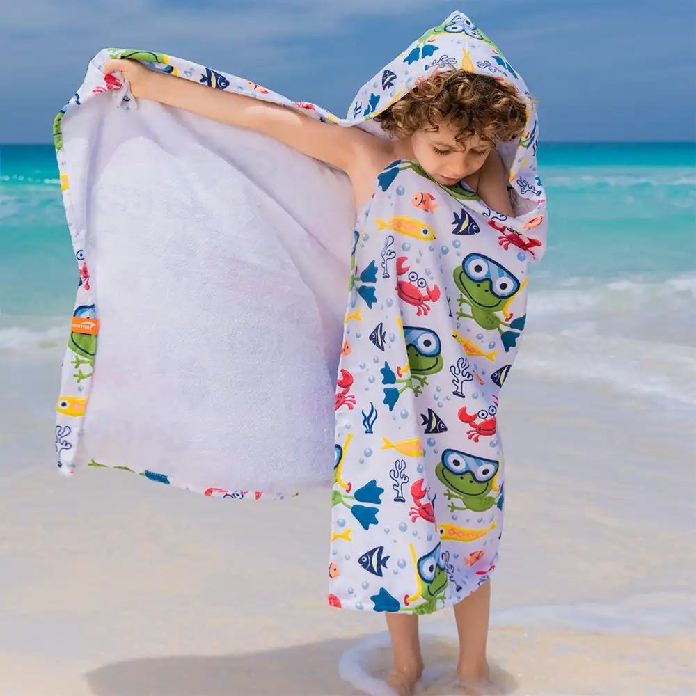 Kids Hooded Beach Towel Rad Kids USA – Designed for Ocean Adventures
